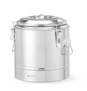 Geïsoleerde draagbare container, HENDI, Kitchen Line, 11L, Zilver, ⌀300x(H)345mm