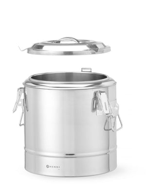 Geïsoleerde draagbare container, HENDI, Kitchen Line, 11L, Zilver, ⌀300x(H)345mm