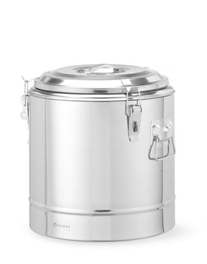 Geïsoleerde draagbare container, HENDI, Kitchen Line, 19L, Zilver, ⌀350x(H)400mm