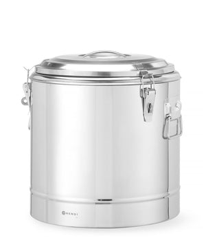 Geïsoleerde draagbare container, HENDI, Kitchen Line, 31L, Zilver, ⌀400x(H)445mm