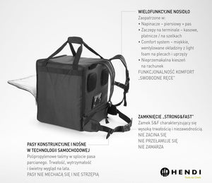 Pizza & voedsel bezorgrugtas geïsoleerd, HENDI, 75,2L, Zwart, 410x410x(H)480mm