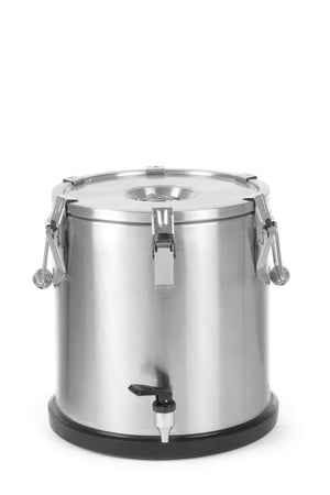 Geïsoleerde draagbare container – met kraan, HENDI, Profi Line, 20L, Zilver, ⌀330x(H)360mm
