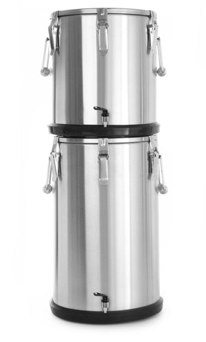 Geïsoleerde draagbare container – met kraan, HENDI, Profi Line, 20L, Zilver, ⌀330x(H)360mm