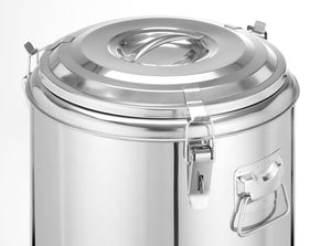Geïsoleerde draagbare container, HENDI, Kitchen Line, 23L, Zilver, ⌀350x(H)440mm
