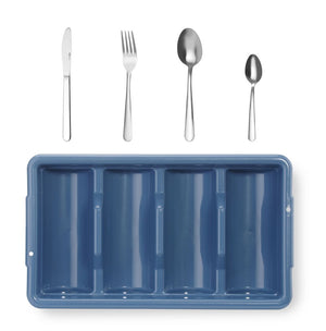 Bestekset met bestekbak, HENDI, Blauw, 525x300x(H)95mm, Rechthoekig