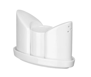 Zout- en peperstel met tandenstokershouder, HENDI, 125x54x(H)90mm