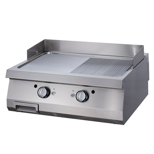 Premium Grillplaat - Half Gegroefd - Dubbel - 90 cm Diep - Gas