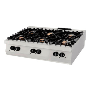 Premium Kookplaat - 6 Pitten - Driedubbel - 90 cm Diep - Gas