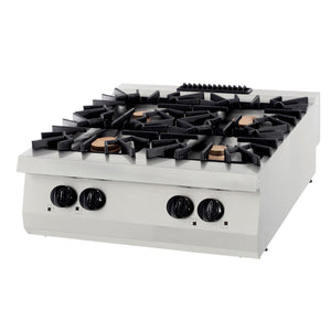 Premium Kookplaat - 4 Pitten - Dubbel - 90 cm Diep - 40 kW - Gas