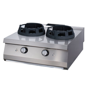 Premium Wok Brander - 2 x Ø 28,5 cm Pannenring - Dubbel - 90 cm Diep - Gas