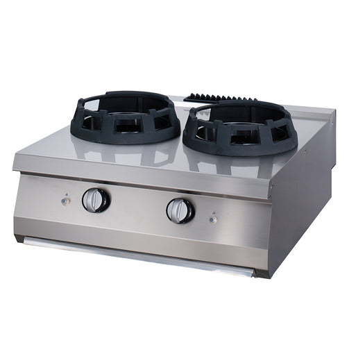 Premium Wok Brander - 2 x Ø 28,5 cm Pannenring - Dubbel - 90 cm Diep - Gas