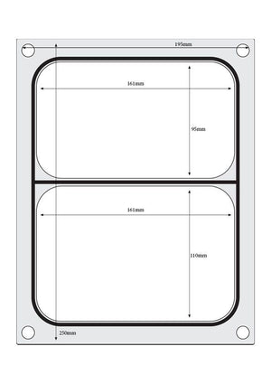 Traysealer matrix, HENDI, Twee-delige container 227x178 mm