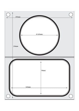 Traysealer matrix, HENDI, 2 containers (1x 178x113 mm, 1x ø115 mm)