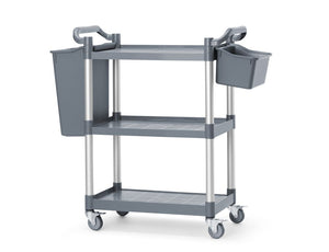 Serveerwagen van polypropyleen - 3 planken, klein , AmerBox, 800x420x(H)945mm