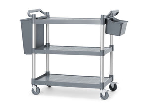 Serveerwagen polypropyleen met 3 bladen, groot, AmerBox, 1010x500x(H)960mm