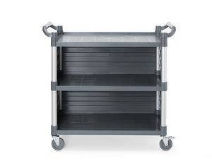 Serveerwagen polypropyleen met 3 bladen, groot, AmerBox, Inclusief zijpanelen, 1010x500x(H)960mm