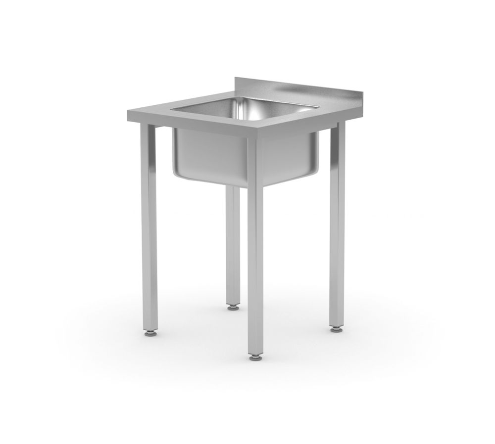 Spoeltafel, met bouten, HENDI, Kitchen Line, Spoelbak in het midden, 600x600x(H)850mm