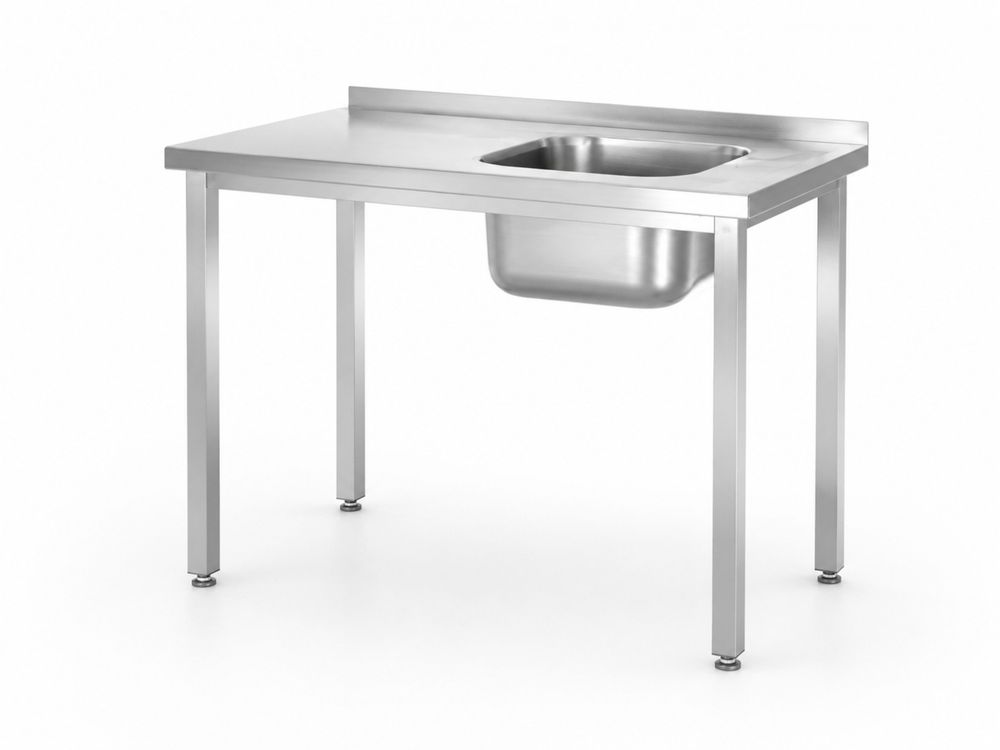 Spoeltafel, met bouten, HENDI, Kitchen Line, spoelbak aan de rechterkant, 1000x600x(H)850mm