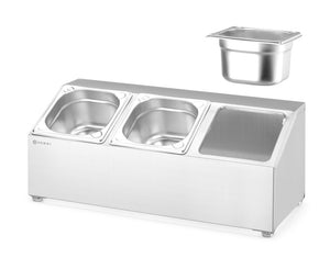 Gastronormbak houder, HENDI, 3 compartimenten, 512x245x(H)215mm