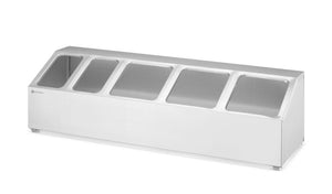 Gastronormbak houder, HENDI, 5 compartimenten, 745x245x(H)215mm
