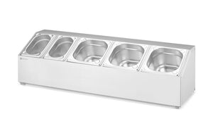 Gastronormbak houder, HENDI, 5 compartimenten, 745x245x(H)215mm