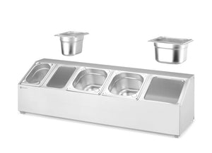 Gastronormbak houder, HENDI, 5 compartimenten, 745x245x(H)215mm