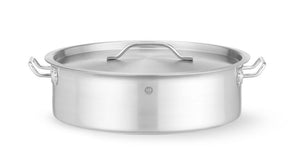 Laag kookpan - met deksel, HENDI, 10,8L, ⌀360x(H)110mm, Rond