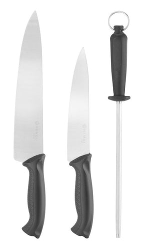 Messenset, 3-delig, HENDI, Zwart, (L)380mm
