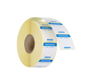 Voedselveiligheidsstickers, multifunctioneel, eenvoudig verwijderbaar , HENDI, Maandag, Blauw, 1000 st., 25x25mm
