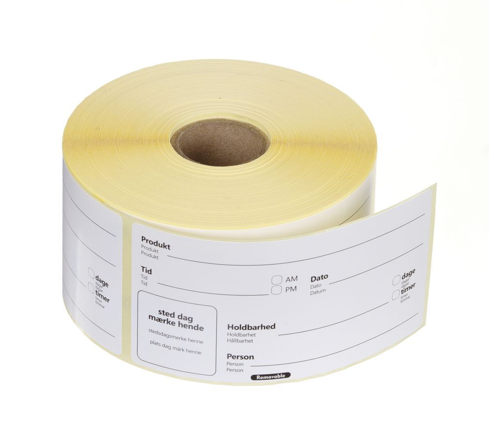 Houdbaarheidsstickers, multifunctioneel, eenvoudig te verwijderen, HENDI, Wit, 500 st., 100x50mm
