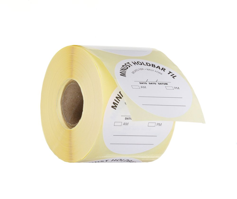Voedselveiligheidsstickers, multifunctioneel, eenvoudig verwijderbaar, “GEBRUIKEN TOT”, HENDI, Wit, 500 st., ⌀50mm