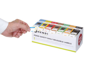 Set voedselveiligheidsstickers, multifunctioneel, eenvoudig verwijderbaar, met een dispenser, HENDI, 240x80x(H)100mm