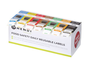 Set voedselveiligheidsstickers, multifunctioneel, eenvoudig verwijderbaar, met een dispenser, HENDI, 240x80x(H)100mm