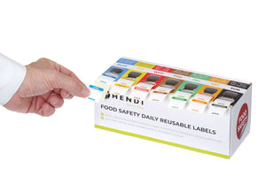 Set voedselveiligheidsstickers, multifunctioneel, eenvoudig verwijderbaar, met een dispenser, HENDI, 240x80x(H)100mm