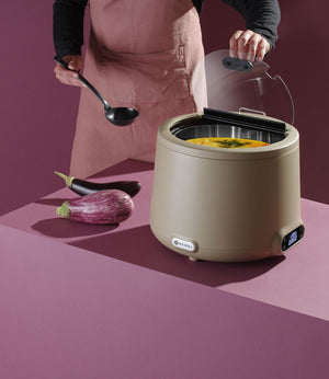 Soepketel UNIQ, HENDI, designed by Robert Bronwasser, 8L, Beige, 230V/500W, ⌀365x(H)325mm