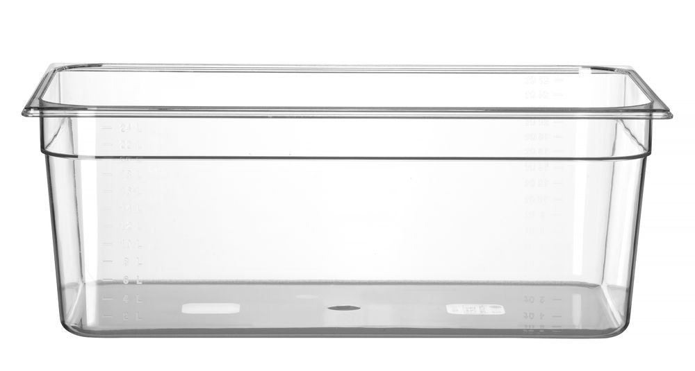 Container GN 1/1 polycarbonaat, HENDI, Profi Line, GN 1/1, 24L, Transparant, 530x325x(H)200mm