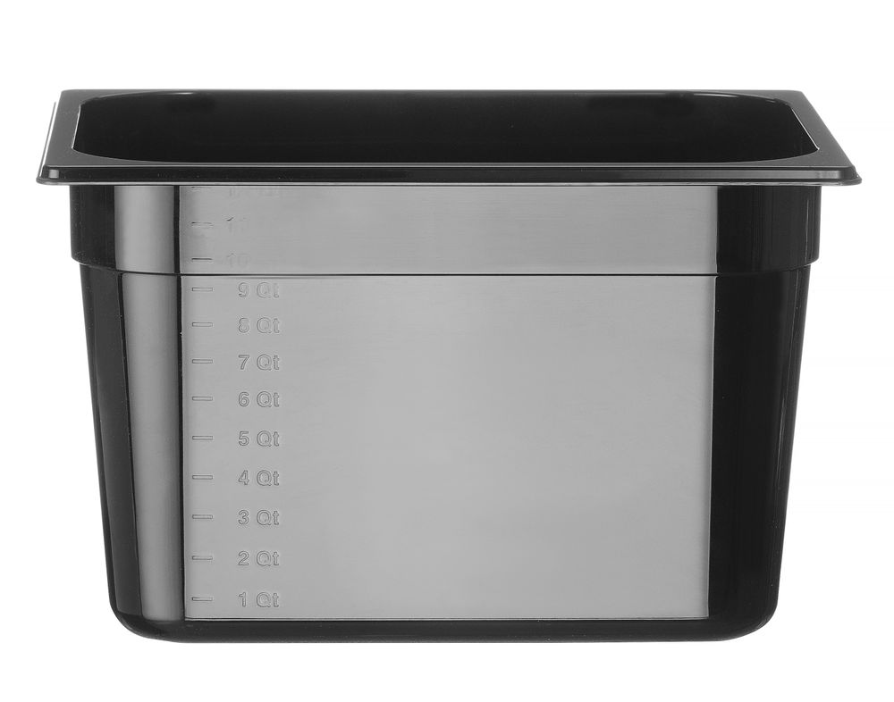 Container GN 1/2 zwart polycarbonaat, HENDI, Profi Line, 12,5L, Zwart, 325x265x(H)200mm