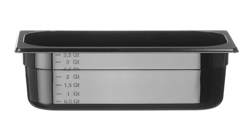 Container GN 1/3 zwart polycarbonaat, HENDI, Profi Line, GN 1/3, 4L, Zwart, 325x176x(H)100mm