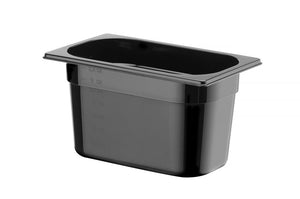 Container GN 1/4 zwart polycarbonaat, HENDI, Profi Line, GN 1/4, 4L, Zwart, 265x162x(H)150mm