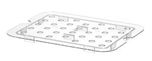 Geperforeerde roosters voor GN containers polycarbonaat, HENDI, Profi Line, GN 1/2, Transparant, 265x206mm