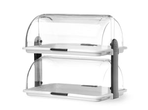 Rolltop display, HENDI, Wit, 475x325x(H)415mm, Rechthoekig