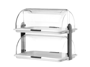 Rolltop display, HENDI, Wit, 475x325x(H)415mm, Rechthoekig