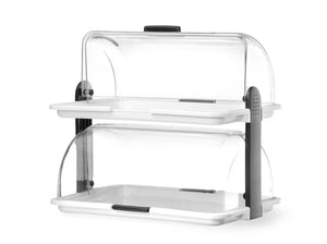 Rolltop display, HENDI, Wit, 475x325x(H)415mm, Rechthoekig