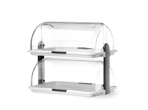 Rolltop display, HENDI, Wit, 380x260x(H)355mm, Rechthoekig