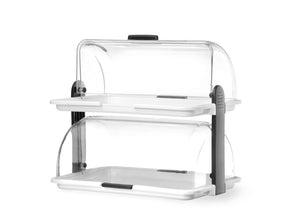 Rolltop display, HENDI, Wit, 380x260x(H)355mm, Rechthoekig