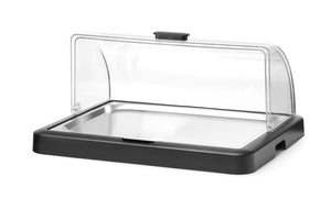 Koeldisplay met rolltop “Duo” UNIQ, HENDI, designed by Robert Bronwasser, Enkel, Zwart, 460x355x(H)220mm, Rechthoekig