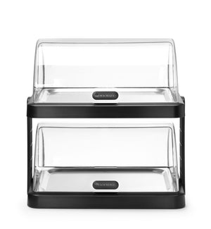 Koeldisplay met rolltop “Duo” UNIQ, HENDI, designed by Robert Bronwasser, Dubbel, Zwart, 480x355x(H)480mm, Rechthoekig