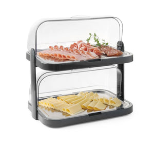 Koeldisplay met rolltop, dubbel, HENDI, Donkergrijs, 440x320x(H)440mm
