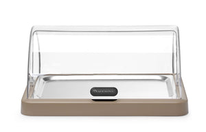 Koeldisplay met rolltop “Duo” UNIQ, HENDI, designed by Robert Bronwasser, Enkel, Beige, 460x355x(H)220mm, Rechthoekig