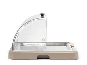 Koeldisplay met rolltop “Duo” UNIQ, HENDI, designed by Robert Bronwasser, Enkel, Beige, 460x355x(H)220mm, Rechthoekig